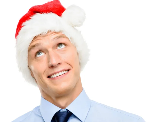 Homme d'affaires Noël isolé sur fond blanc Images De Stock Libres De Droits