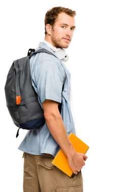 University college student man back to school clipart