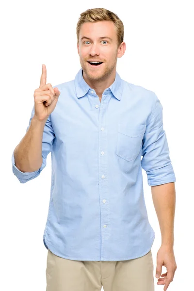 El hombre feliz tiene una idea — Foto de Stock