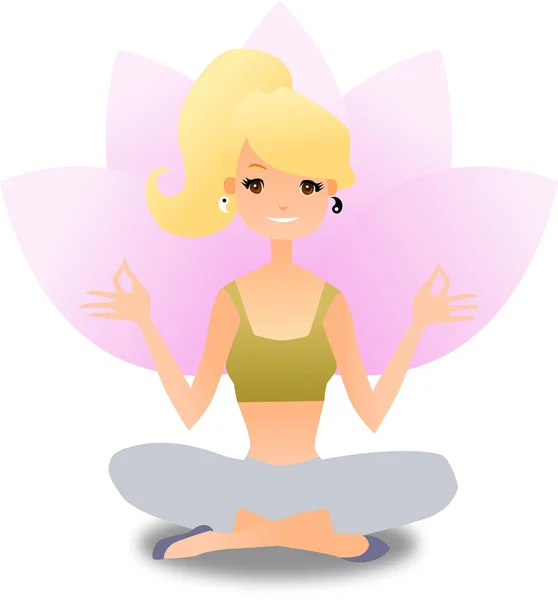 Lotus Yoga — Vetor de Stock