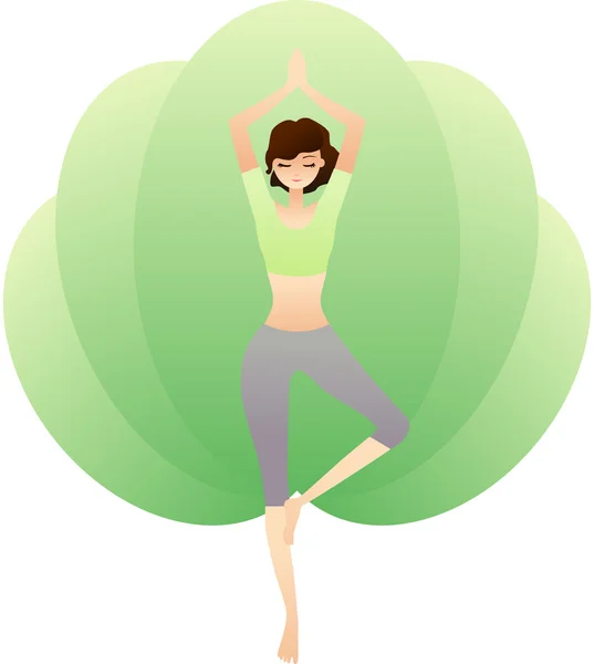 Yoga arbre — Image vectorielle