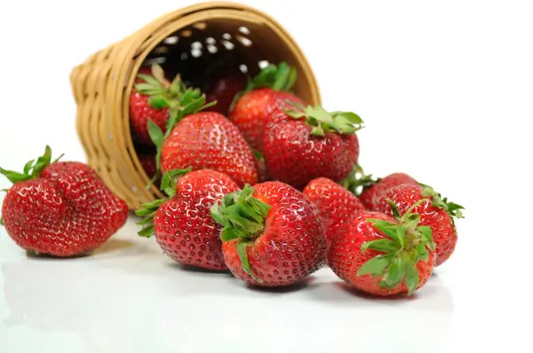 Spilled Basket of Strawberries — Stock Photo, Image