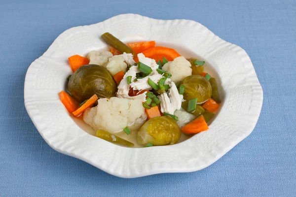 Plate of vegetable soup