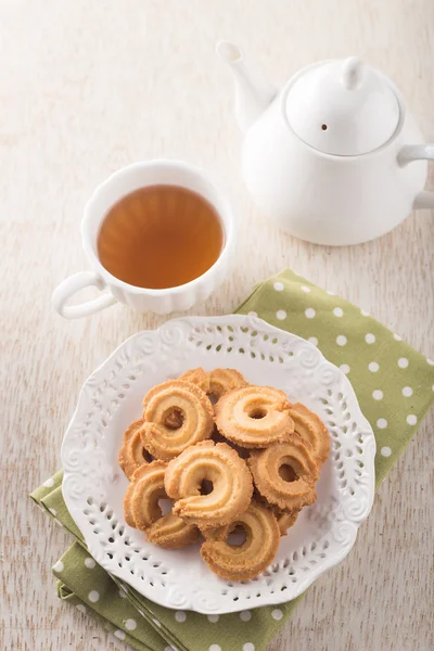 Biscotti e tè — Foto Stock