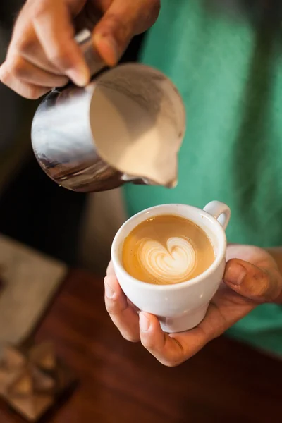 Cappuccino latte art — Stock fotografie