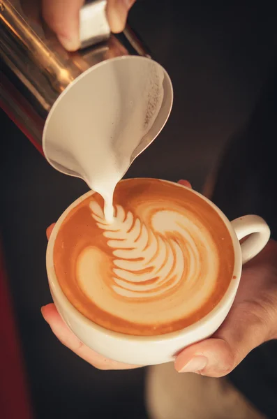 Latte Art Kaffee — Stockfoto