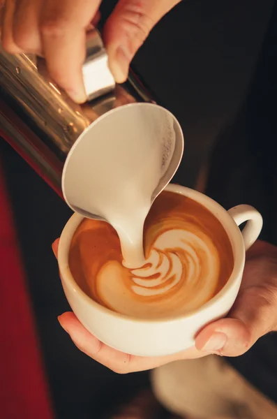 Latte sanat kahve — Stok fotoğraf