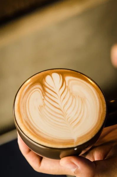 Café latte arte con leche —  Fotos de Stock