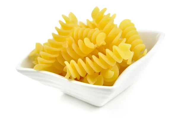 Fusilli in a small bowl, italian pasta — Stock Photo, Image