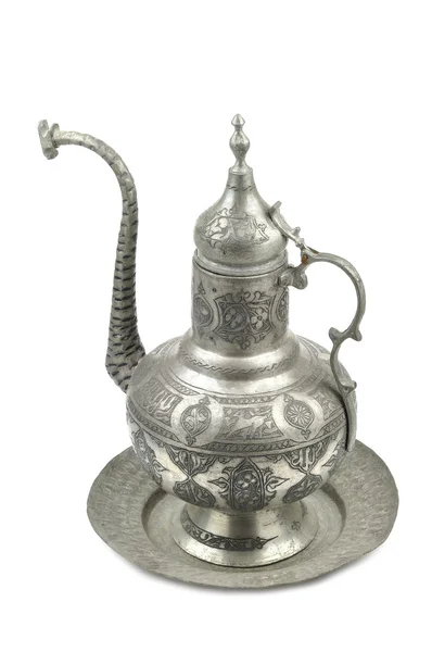 Typical vintage turkish teapot, white background — Stock Photo, Image