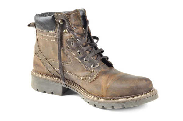 Leather boot isolated on white background — Stock Photo, Image