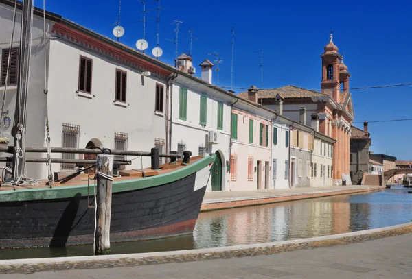 Widok comacchio, ferrara, emilia romagna, Włochy — Zdjęcie stockowe