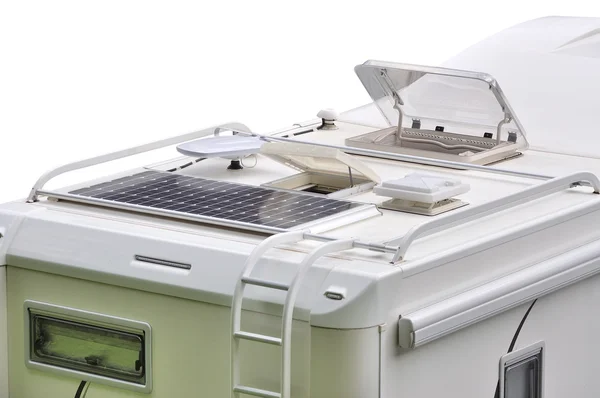 Camper, güneş paneli, anteni tv Lombar