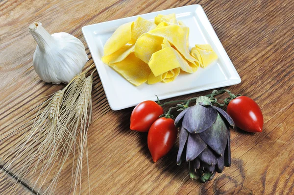 Pappardelle, italian pasta — Stock Photo, Image