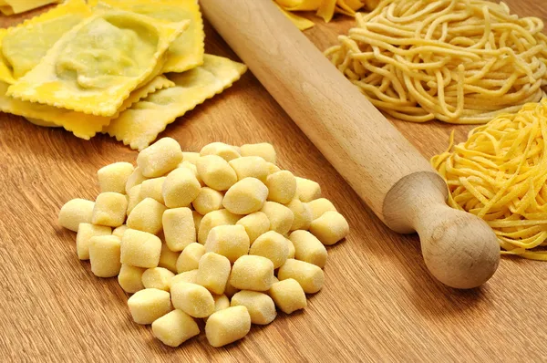 Aardappel gnocchi, verse pasta met de hand gemaakt Stockafbeelding