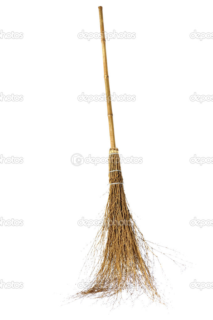 Broom on white background