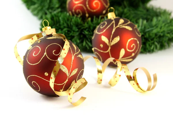 Christmas decorations on white background — Stock Photo, Image