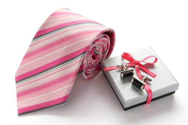 Tie with cuff links and gift box