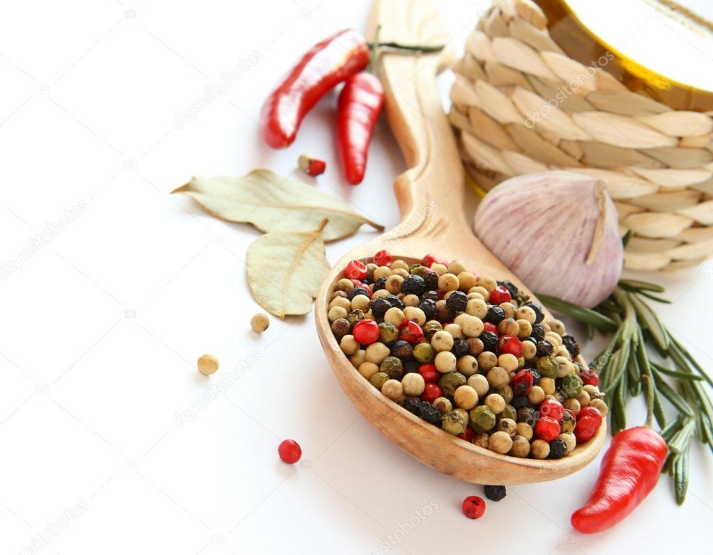 Pepper, olive oil, chinese garlic , herbs and spices