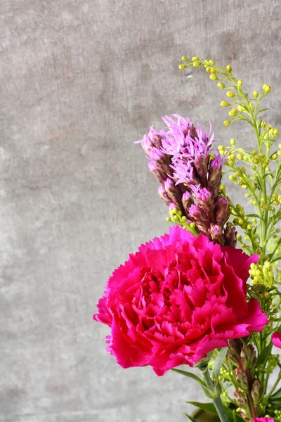 Flor de clavel rosa sobre fondo rústico de madera —  Fotos de Stock