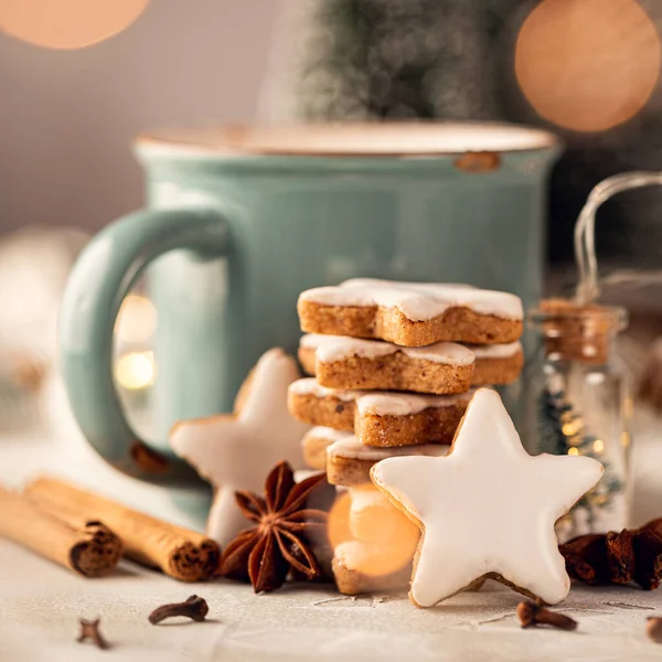 Zimtsterne, biscoitos de Natal alemães caseiros — Fotografia de Stock