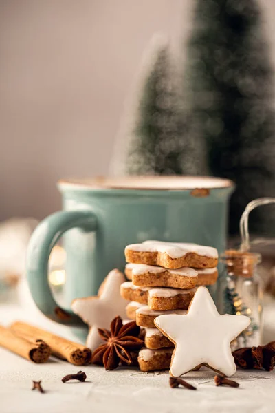 Zimtsterne, biscoitos de Natal alemães caseiros — Fotografia de Stock