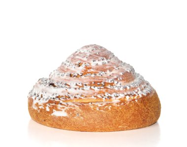 pasta beyaz sır ve mavi haşhaş