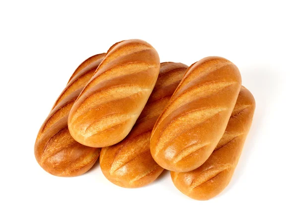 Öt loafs, fehér kenyér — Stock Fotó