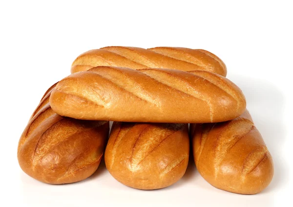Five loafs of white bread — Stock Photo, Image