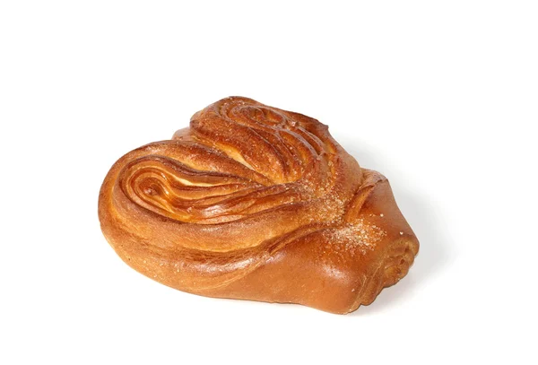 One bun on white — Stock Photo, Image