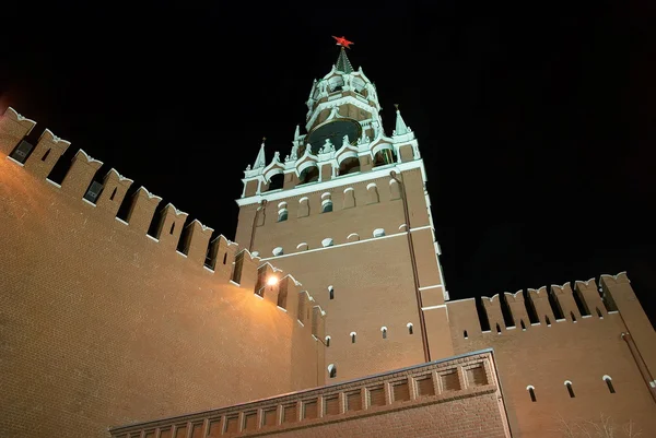 Spasskaya tower of Kremlin at night — Stock Photo, Image