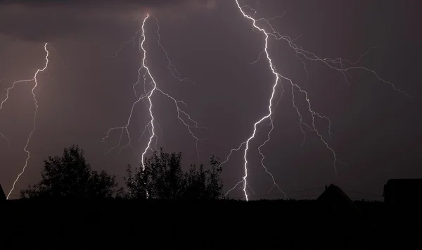 Lightnings at night — Stock Photo, Image