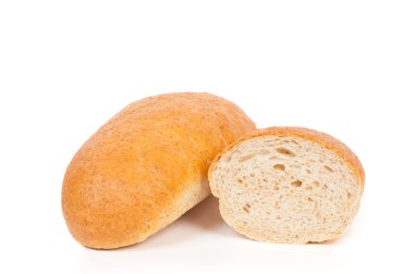 ile üzerine beyaz izole kepekli ekmek