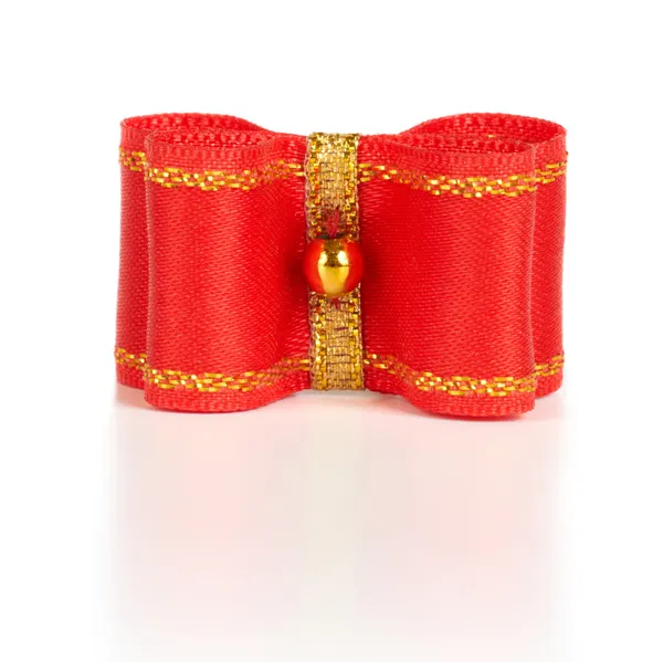 Red holiday bow — Stock Photo, Image