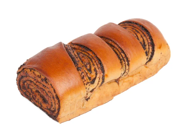 One roll with blue poppy seeds — Stock Photo, Image