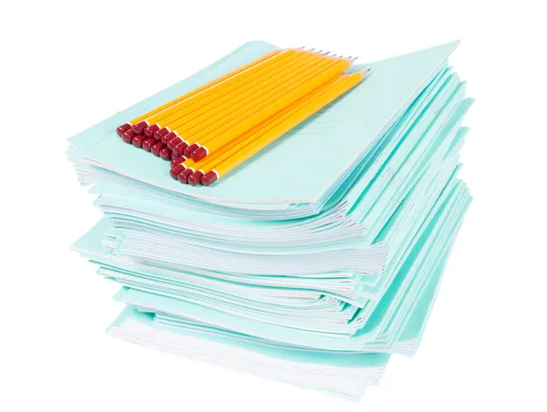 Notebooks and pencils — Stock Photo, Image