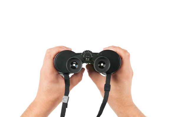 Holding Porro-prism binoculars — Stock Photo, Image