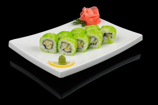 Rotoli con caviale verde — Foto Stock