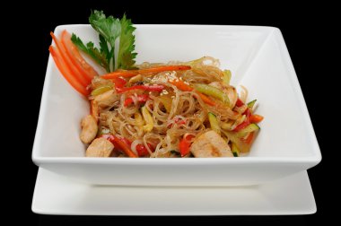 Buğday unu şehriye (udon) domuz eti ile