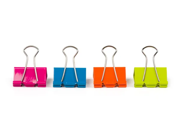 Four binder clips — Stock Photo, Image