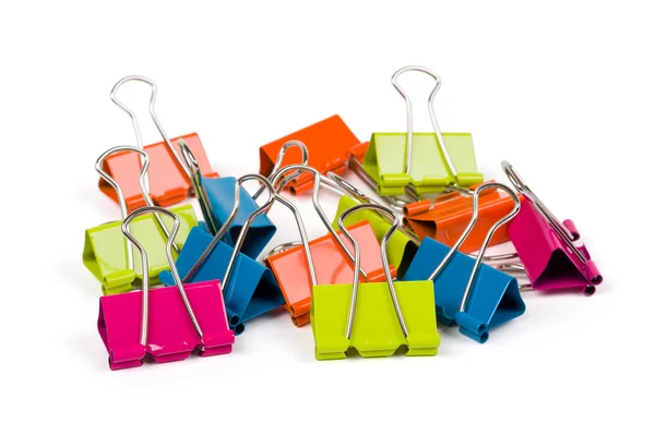 Heap of color binder clips — Stock Photo, Image
