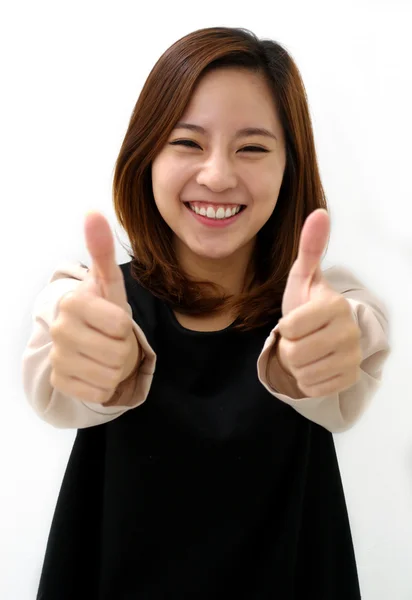 Success woman thumbs up — Stock Photo, Image