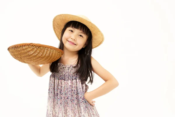 Menina com cesta — Fotografia de Stock