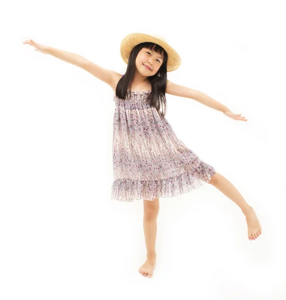 Little girl streching — Stock Photo, Image