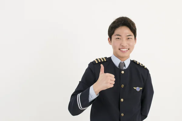 Glada airline pilot — Stockfoto