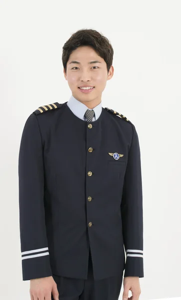 Asiatiska flygbolag pilot — Stockfoto