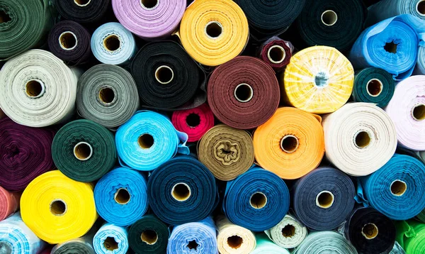 Rolls Brightly Colored Fabric Royalty Free Stock Photos