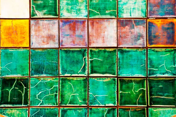 Colorful Rusty Grunge Tiled Wall — Foto Stock