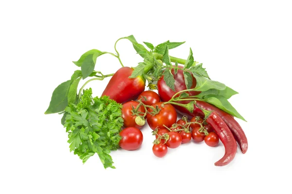 Tomatoes, parsley — Stock Photo, Image