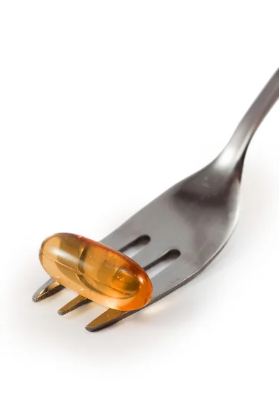 Fork on the pill — Stock Photo, Image